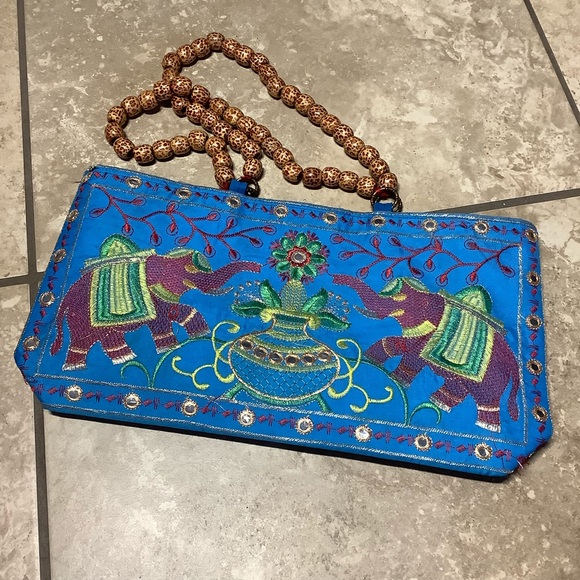 🍒 5PC PURSE SET BOHO INDIA BAG BUNDLE CROSSBODY BEAD EMBROIDERY INDIAN DESIGNER - Picture 4 of 13